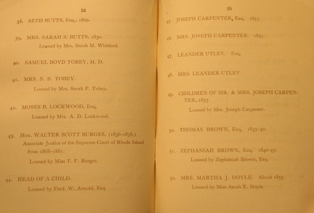 Memorial Exhibition of the works of James S. Lincoln, March 2, 1888, Providence Art Club