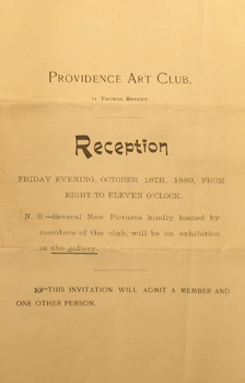 Catalogue, October 18, 1889, Providence Art Club