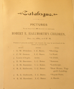 THUMBNAIL - 1882, December 21, Catalogue of Pictures to benefit Robert E. Hallworth's Children
