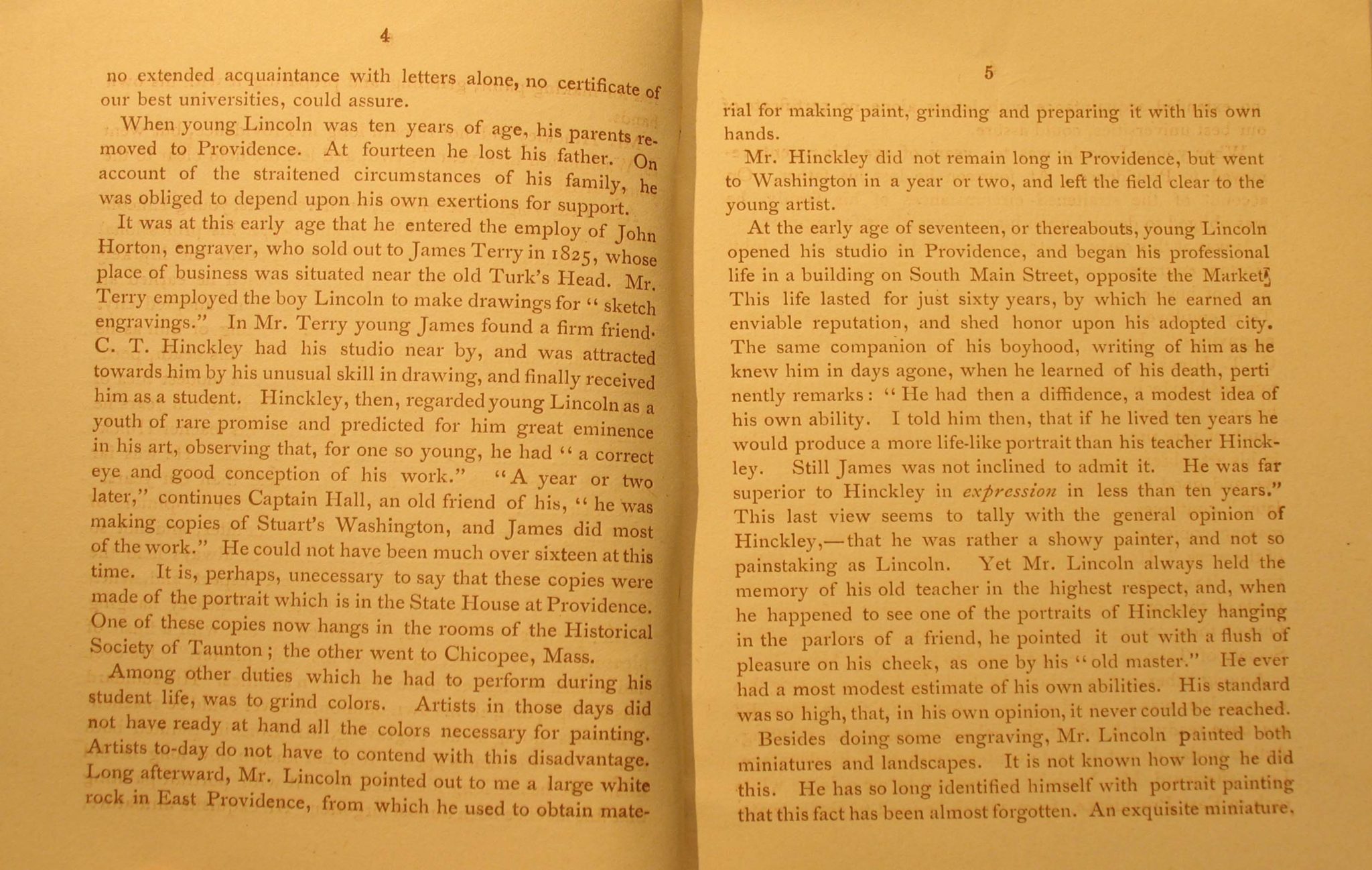 Memorial Exhibition of the works of James S. Lincoln, March 2, 1888, Providence Art Club