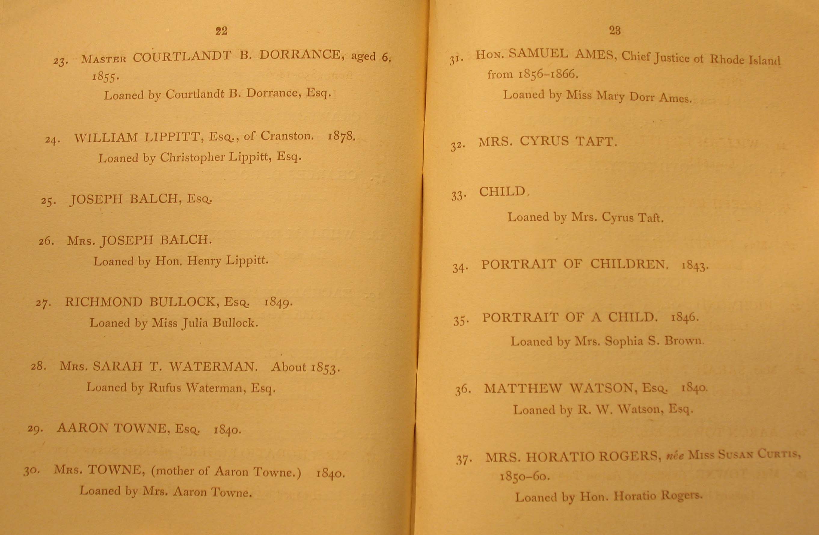 Memorial Exhibition of the works of James S. Lincoln, March 2, 1888, Providence Art Club