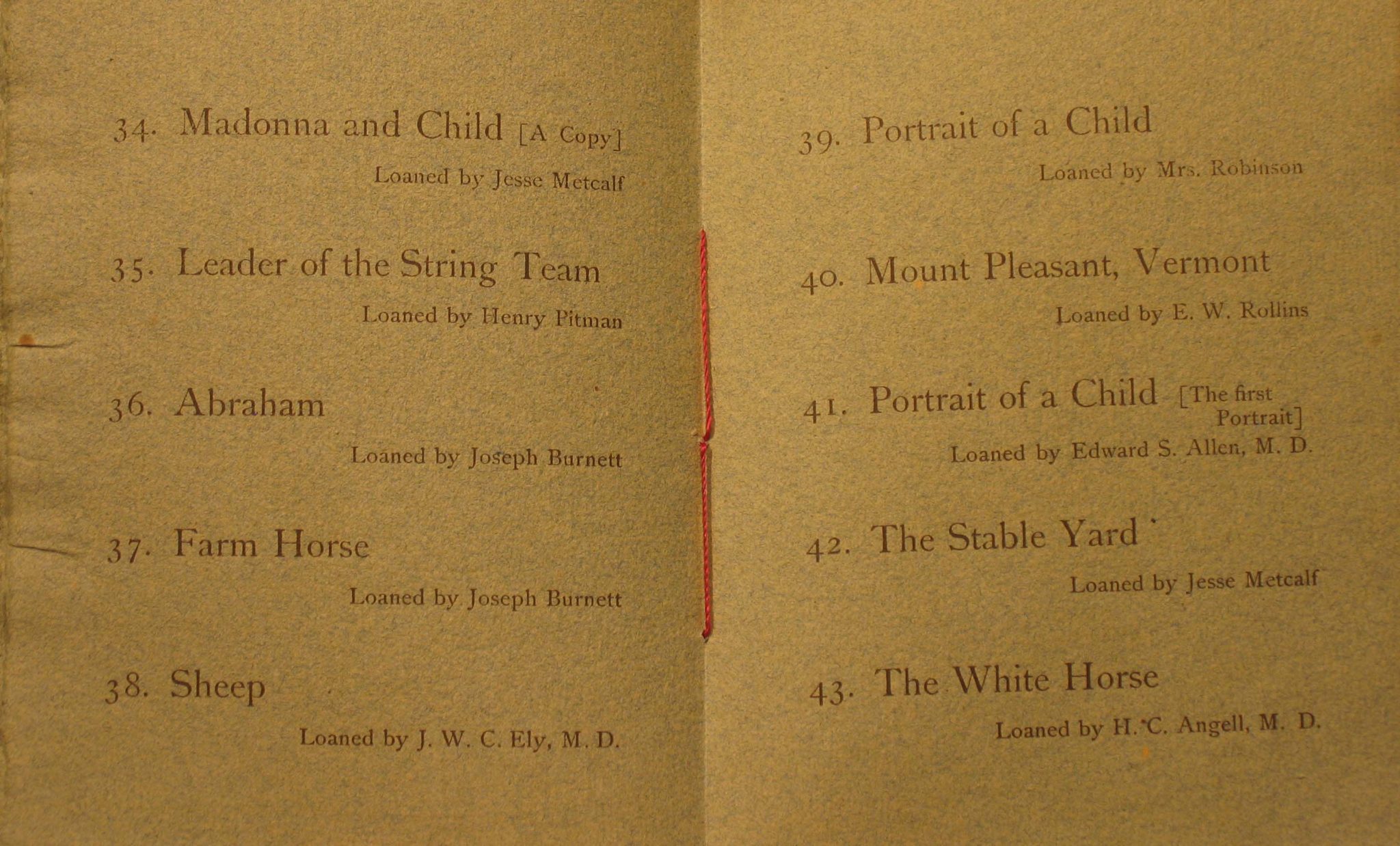 Memorial Exhibition of Paintings by Thomas Robinson, 1888, March 26 - April 7, Providence Art Club